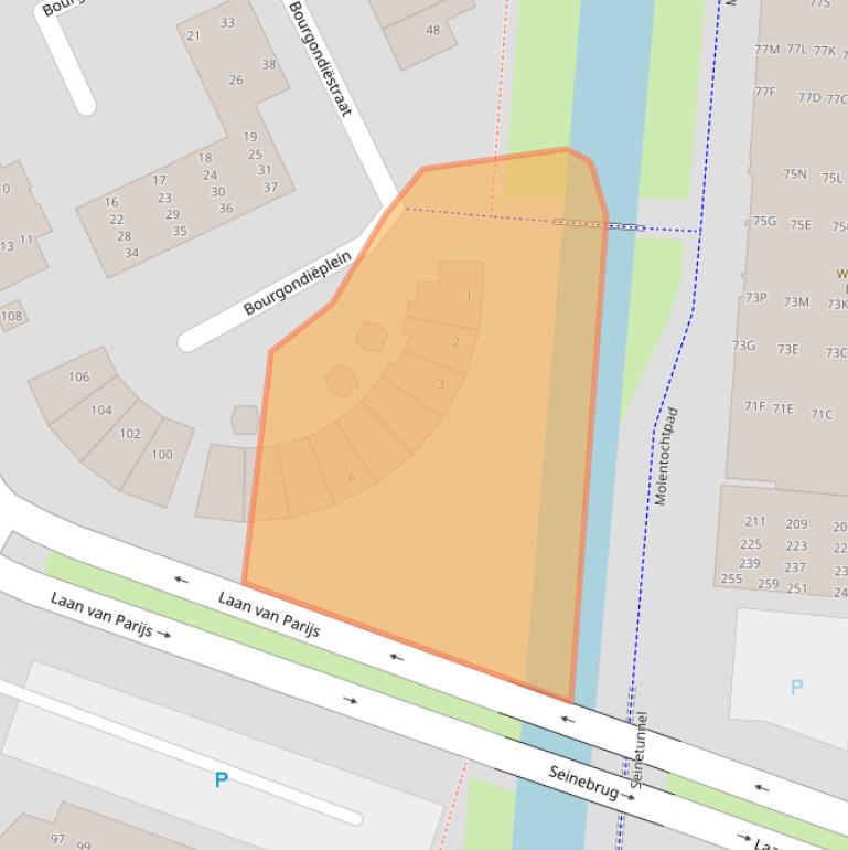 Kaart van postcodegebied 1827BZ.
