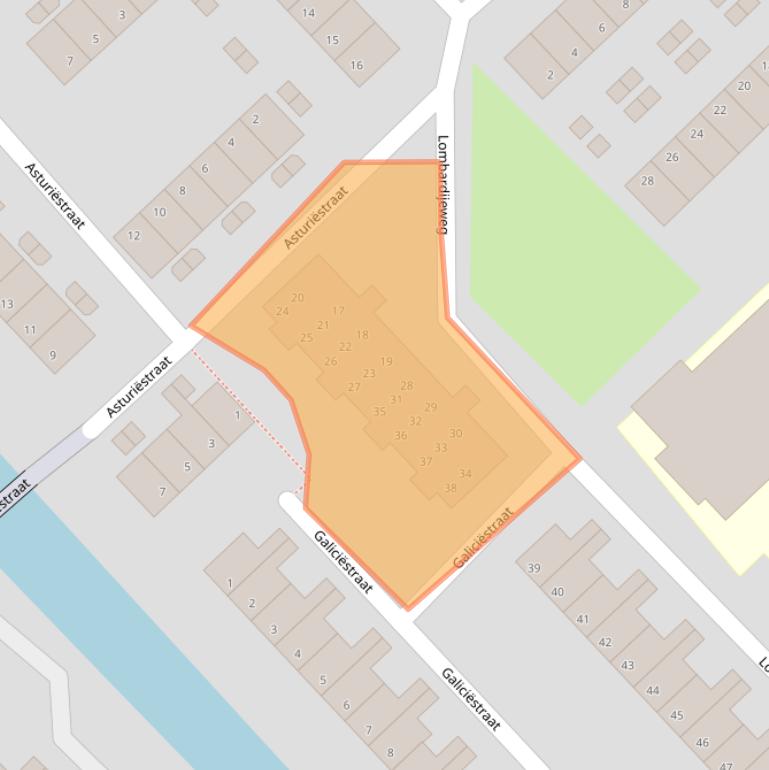 Kaart van postcodegebied 1827CB.