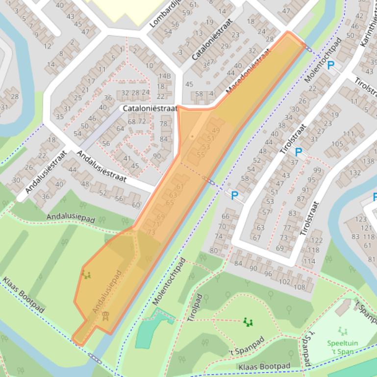Kaart van postcodegebied 1827CP.