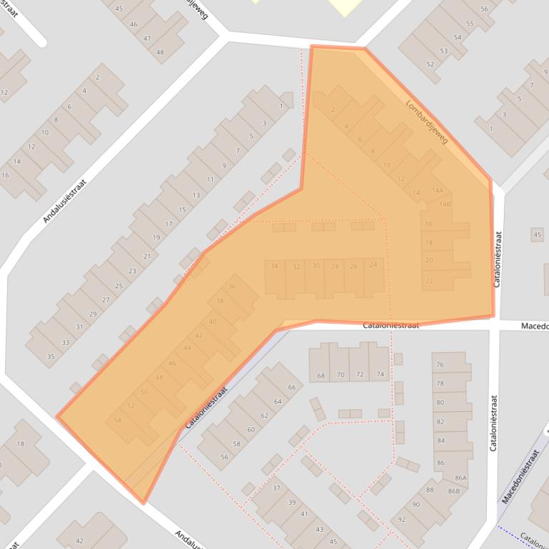 Kaart van postcodegebied 1827CR.
