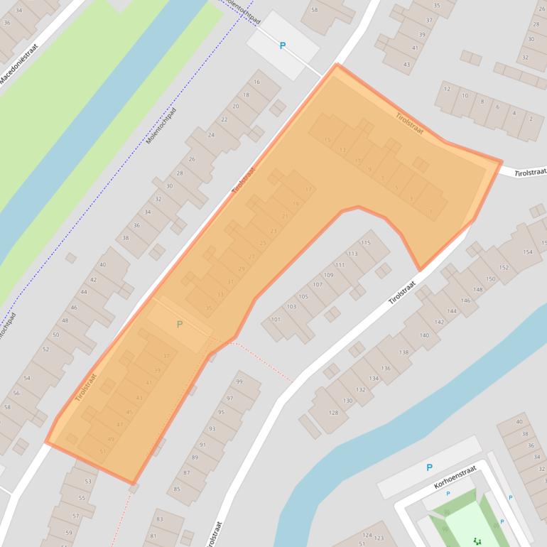 Kaart van postcodegebied 1827ER.