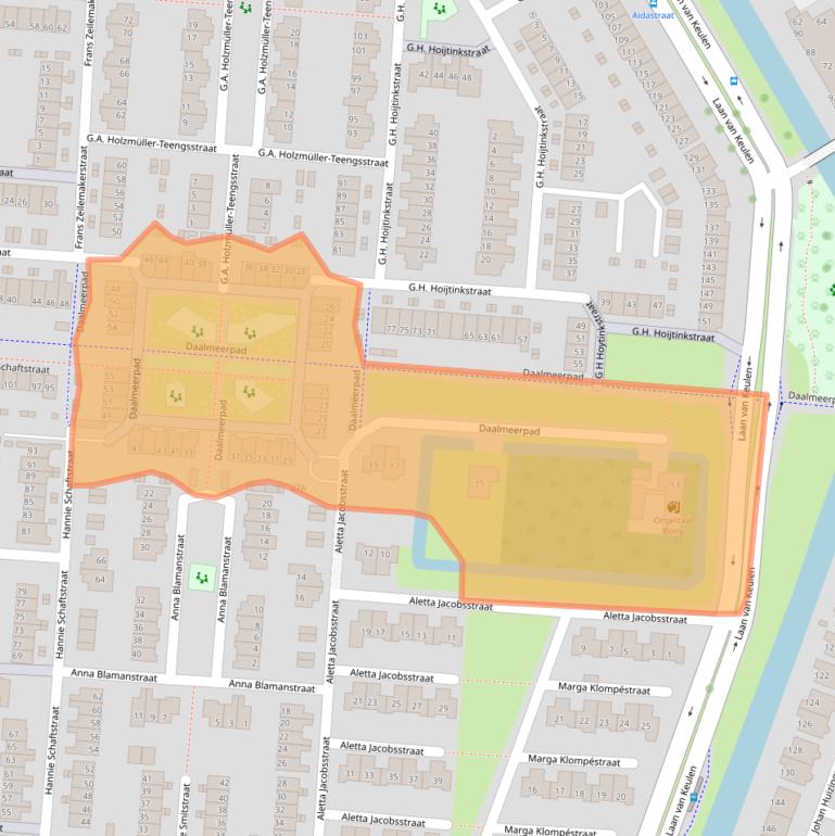 Kaart van postcodegebied 1827GA.