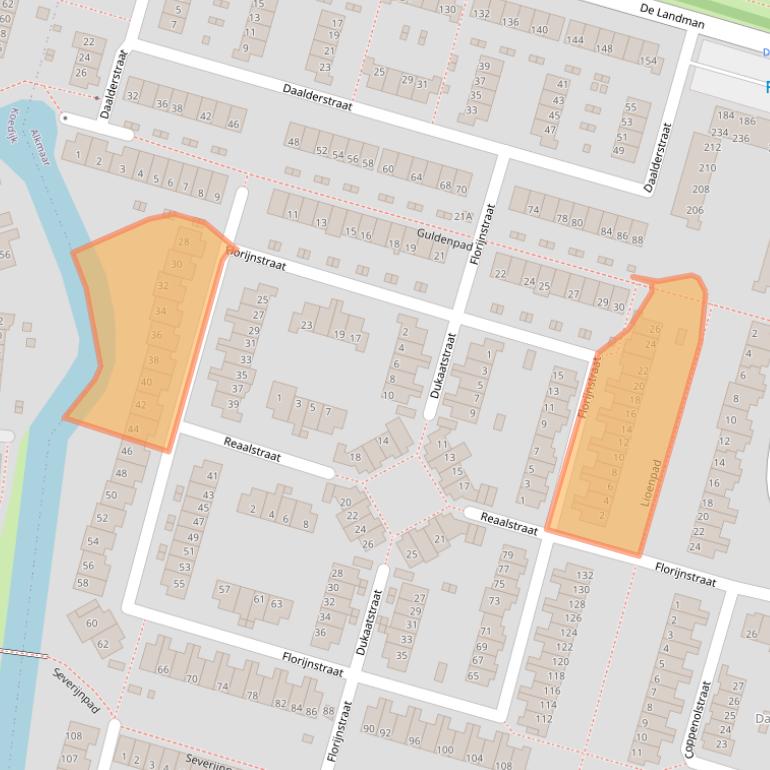 Kaart van postcodegebied 1827GK.