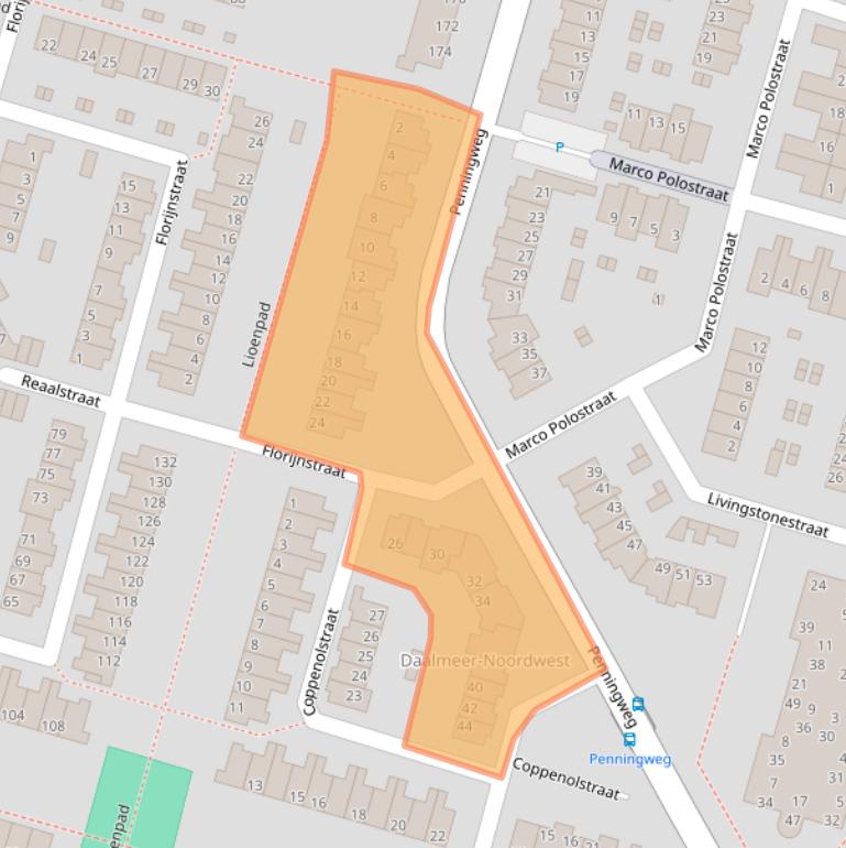Kaart van postcodegebied 1827JM.