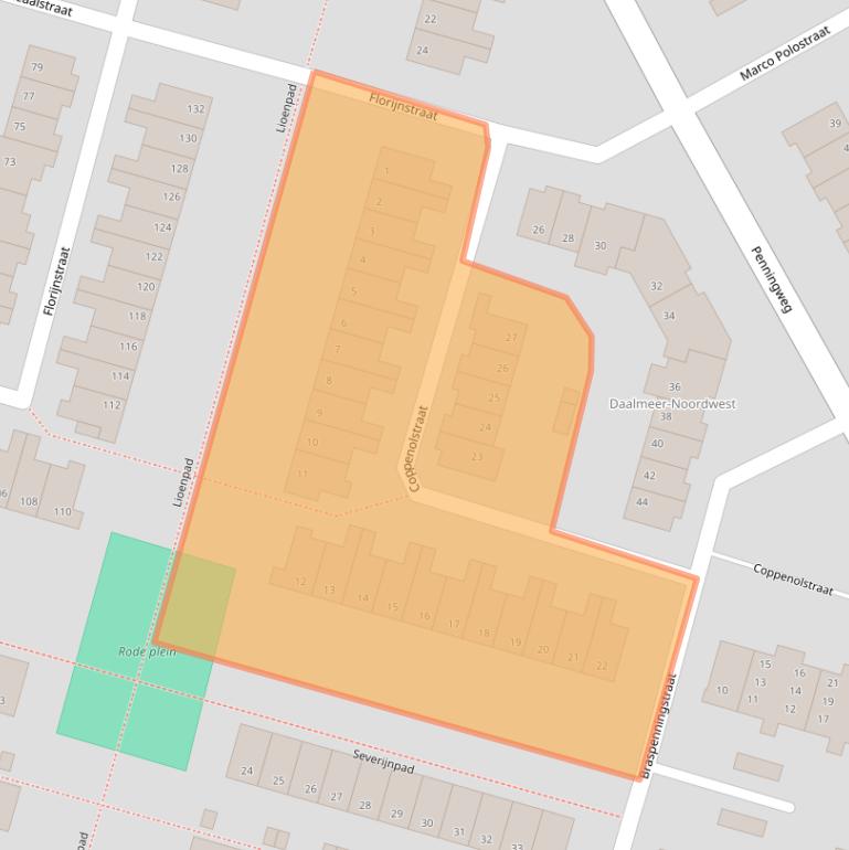 Kaart van postcodegebied 1827JP.