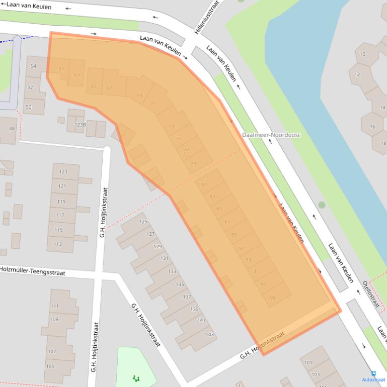 Kaart van postcodegebied 1827KS.