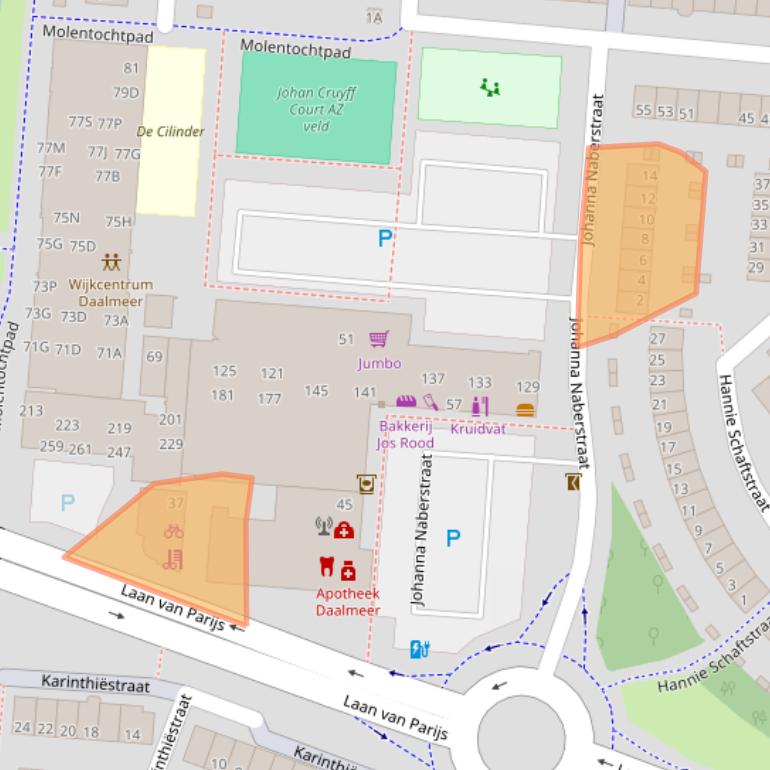 Kaart van postcodegebied 1827LA.