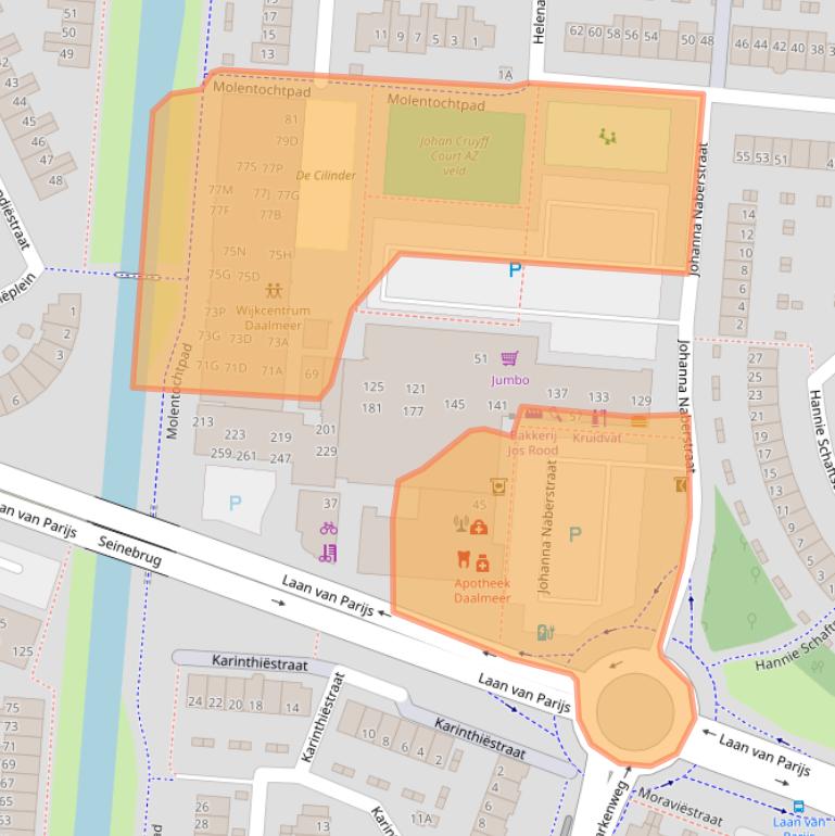 Kaart van postcodegebied 1827LB.