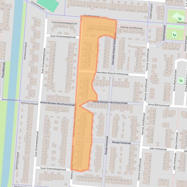 Kaart van postcodegebied 1827LE.