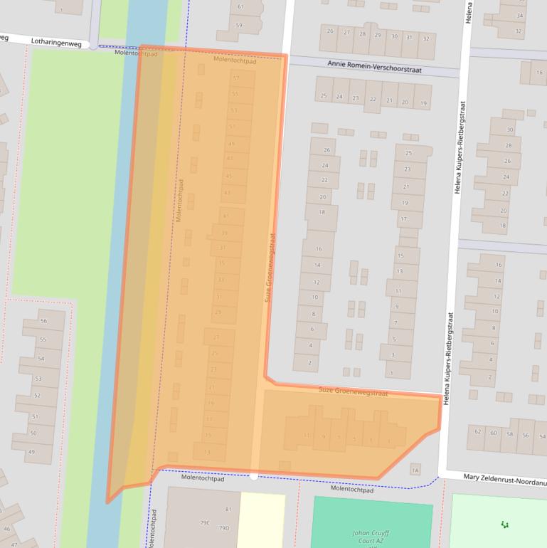 Kaart van postcodegebied 1827LG.