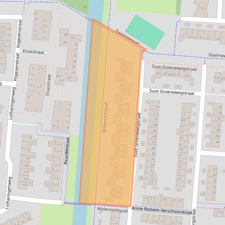 Kaart van postcodegebied 1827LH.