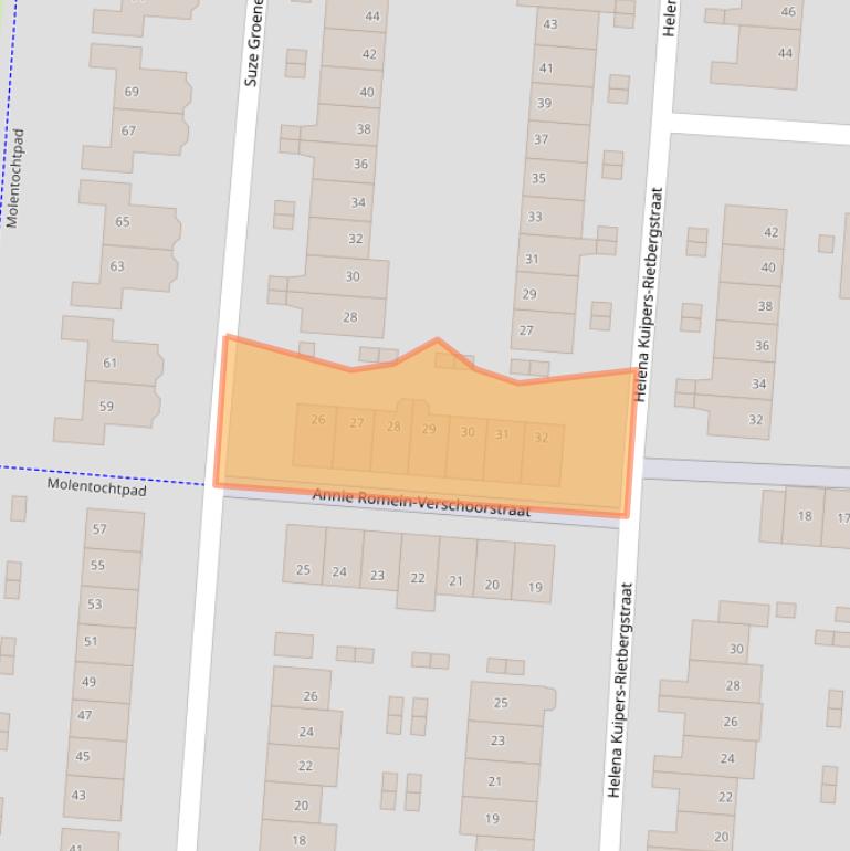 Kaart van postcodegebied 1827LL.