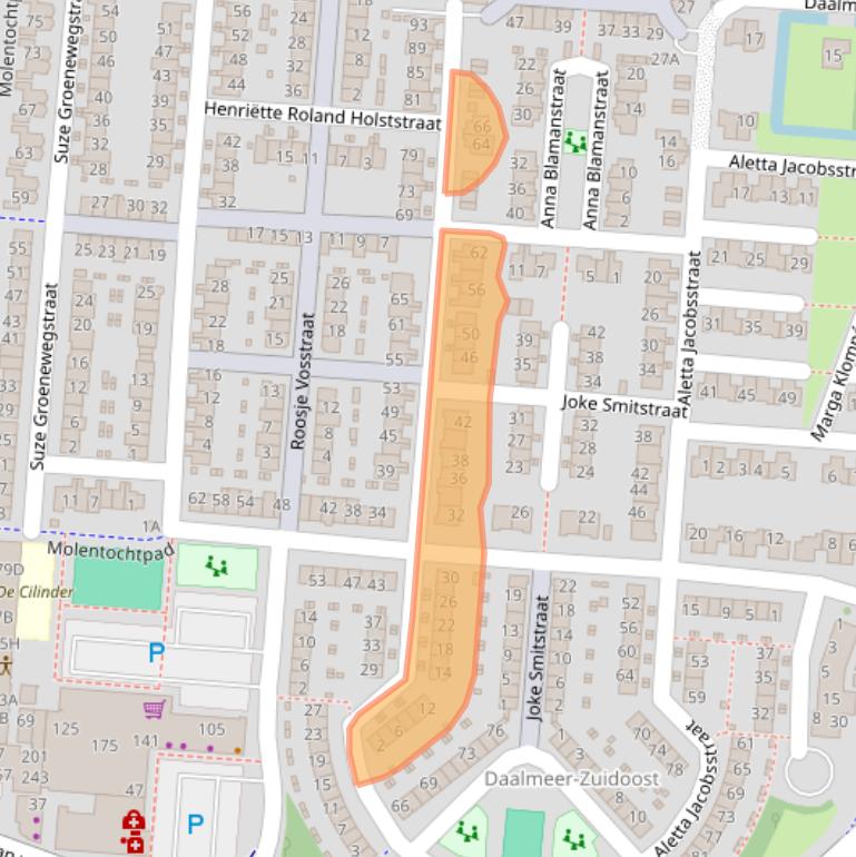Kaart van postcodegebied 1827LP.