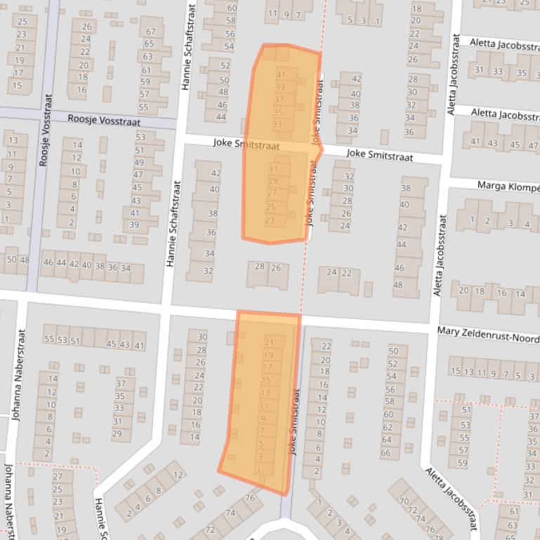Kaart van postcodegebied 1827LS.