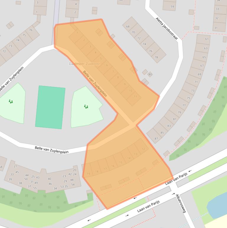 Kaart van postcodegebied 1827MA.