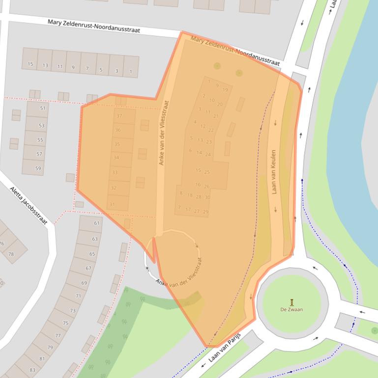 Kaart van postcodegebied 1827MD.