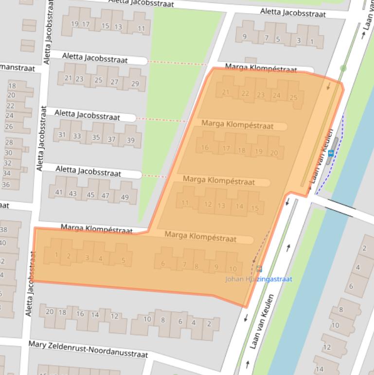Kaart van postcodegebied 1827MG.