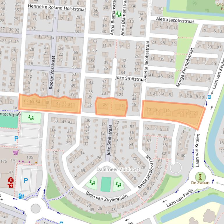 Kaart van postcodegebied 1827MJ.