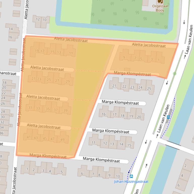 Kaart van postcodegebied 1827MK.