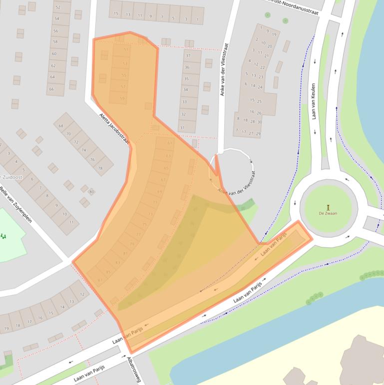 Kaart van postcodegebied 1827ML.