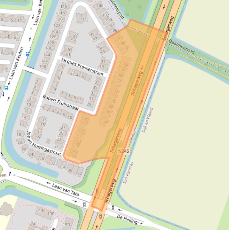 Kaart van postcodegebied 1827NB.