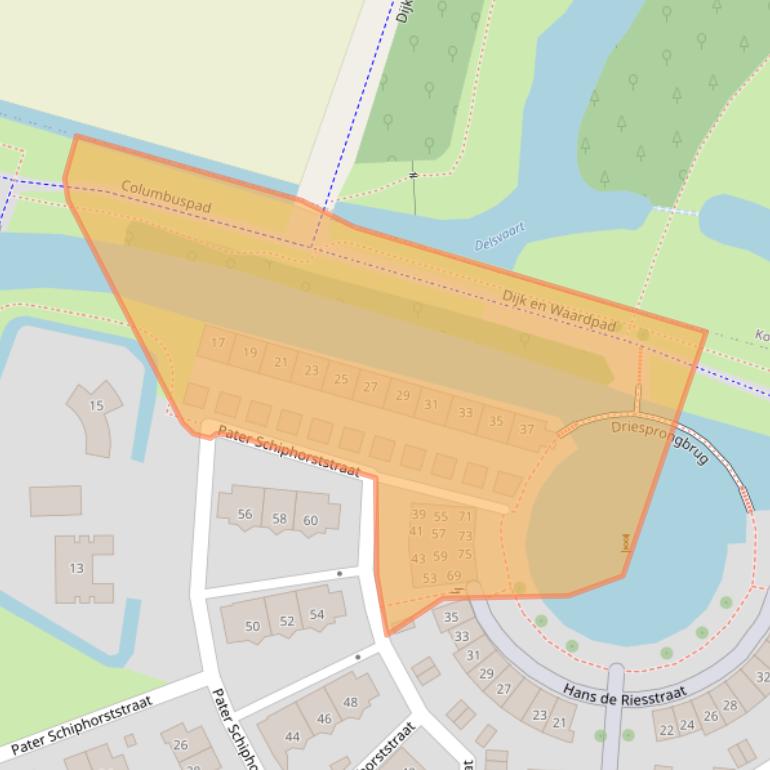 Kaart van postcodegebied 1827NK.
