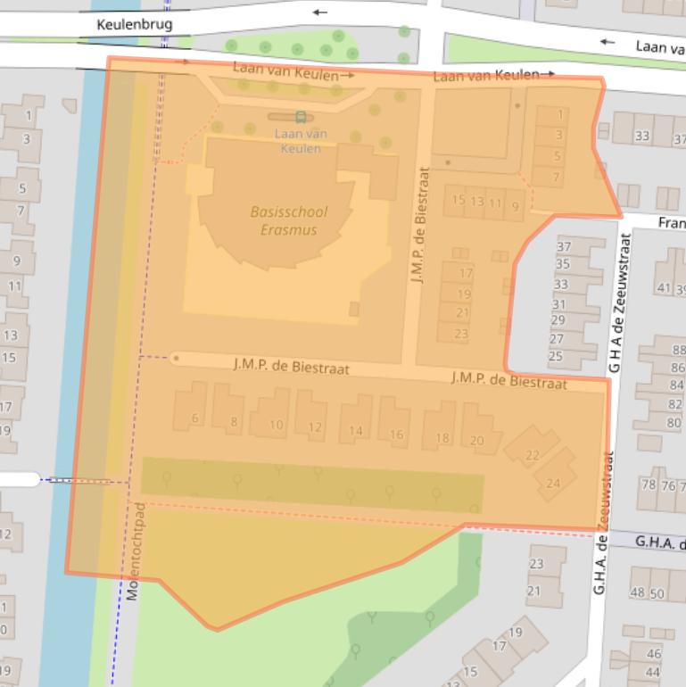 Kaart van postcodegebied 1827PA.