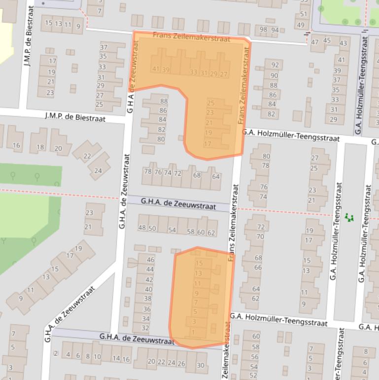 Kaart van postcodegebied 1827PE.