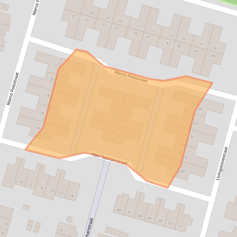 Kaart van postcodegebied 1827PT.