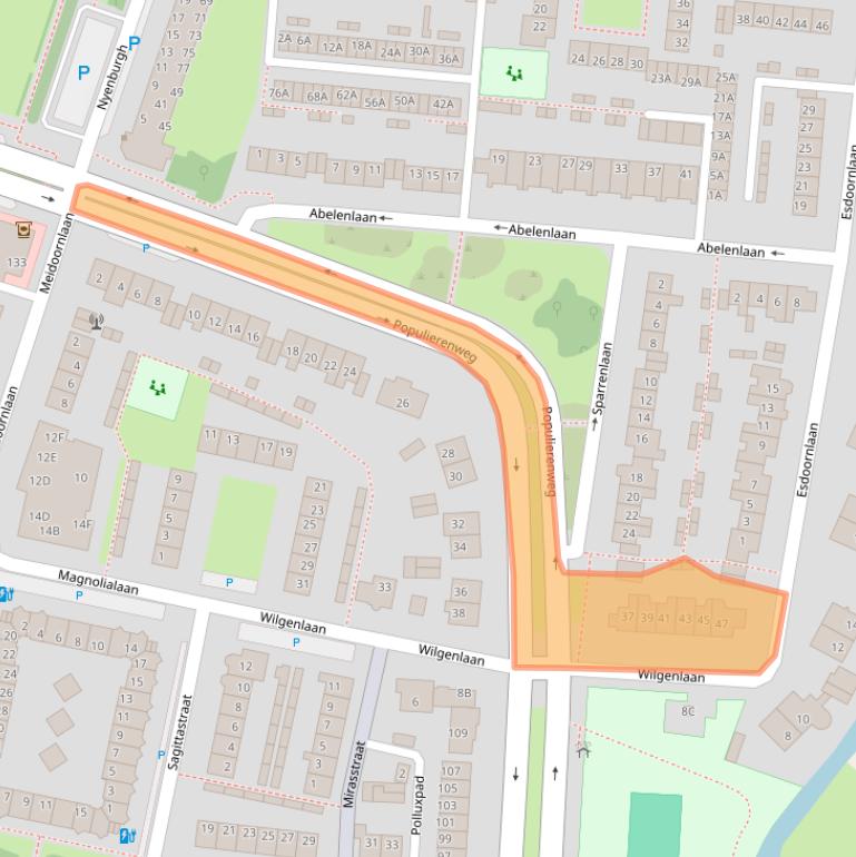 Kaart van postcodegebied 1829ED.