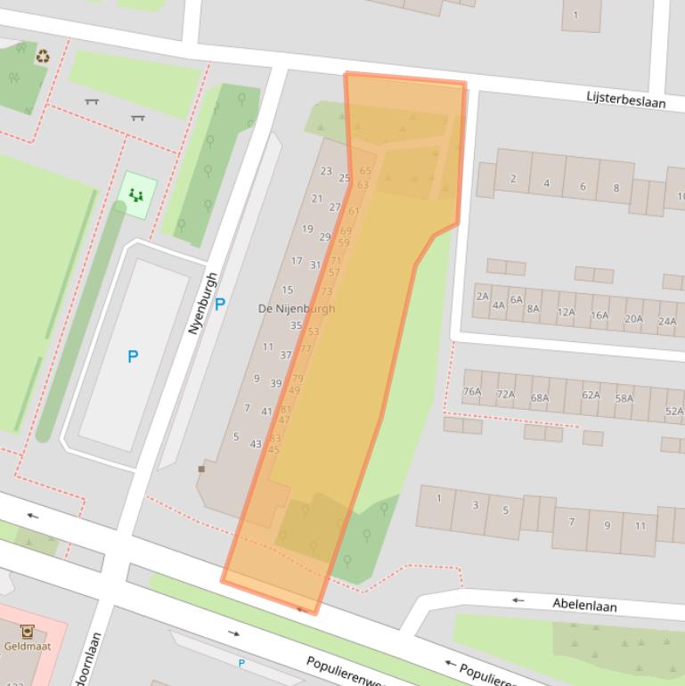 Kaart van postcodegebied 1829GB.