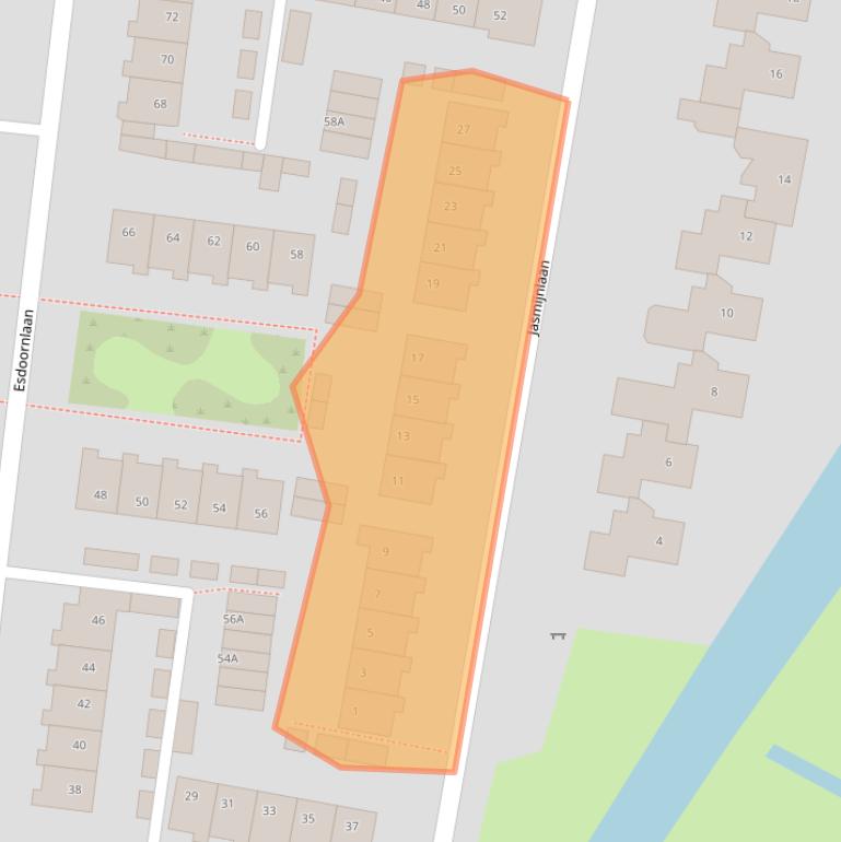 Kaart van postcodegebied 1829HJ.