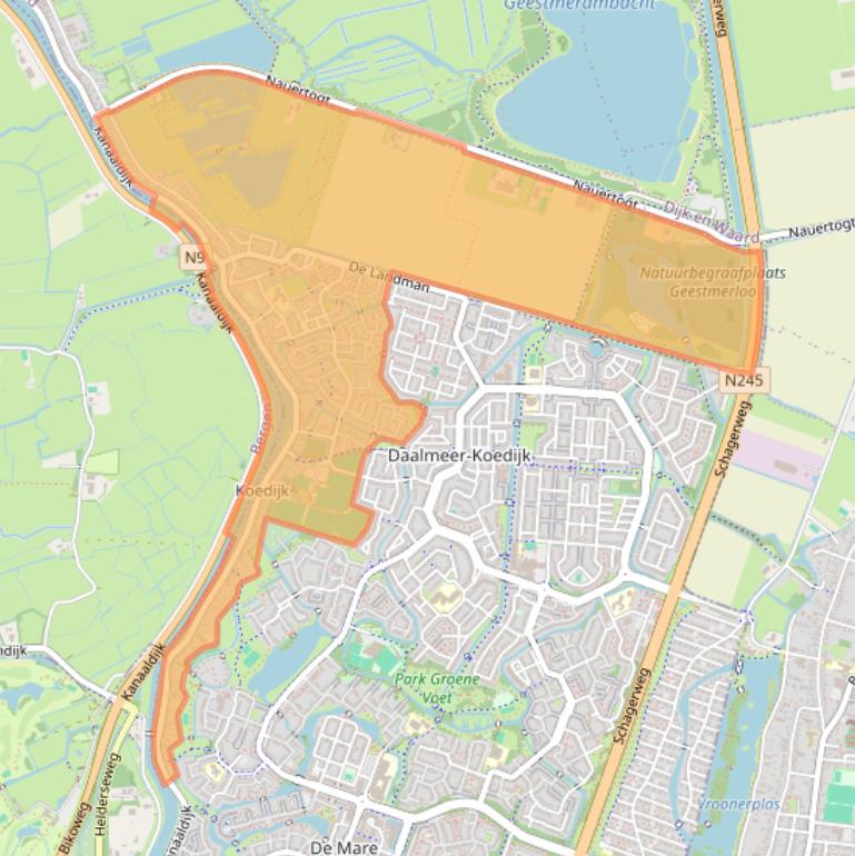 Kaart van postcodegebied 1831.