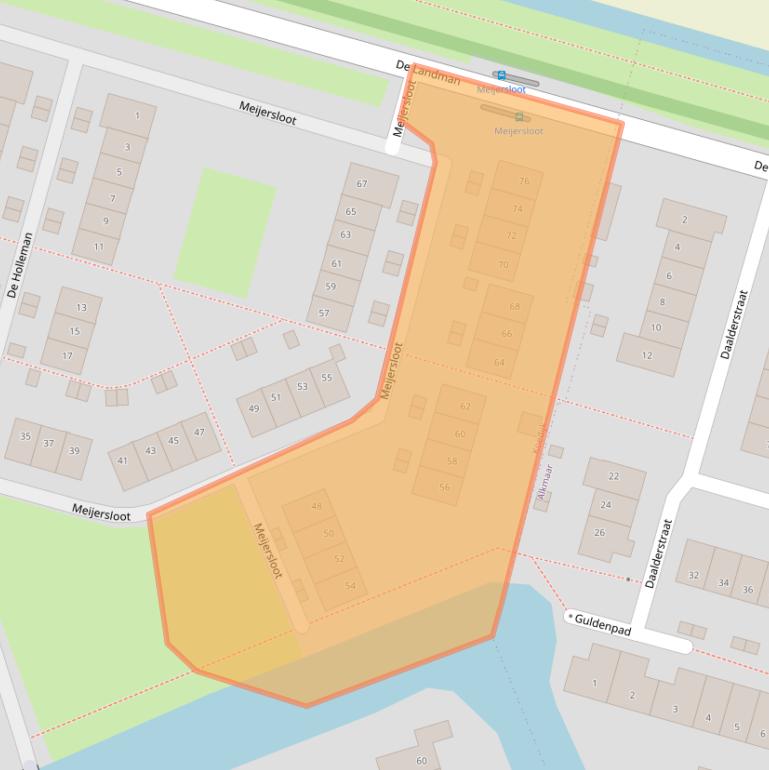 Kaart van postcodegebied 1831ED.