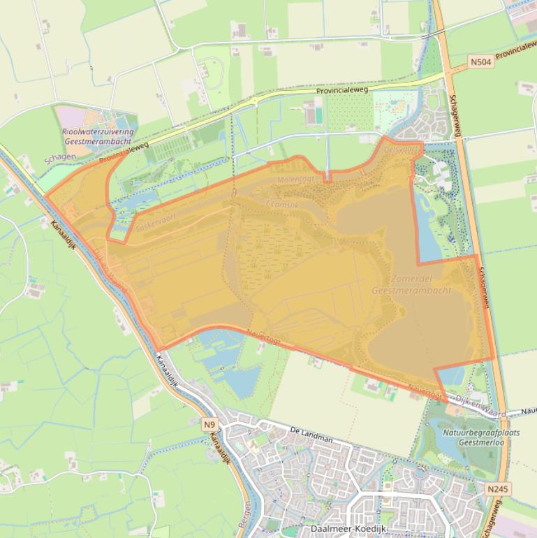 Kaart van postcodegebied 1832.