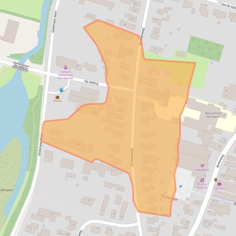 Kaart van postcodegebied 1834AL.