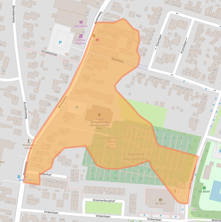 Kaart van postcodegebied 1834CC.