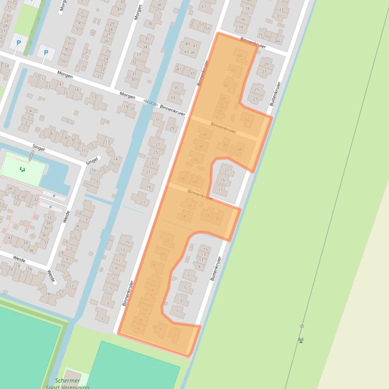 Kaart van postcodegebied 1841EL.
