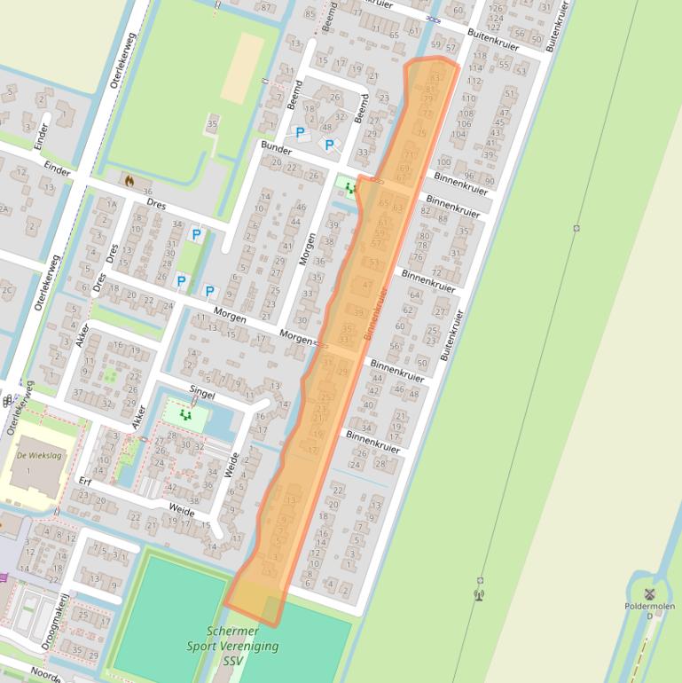 Kaart van postcodegebied 1841EN.