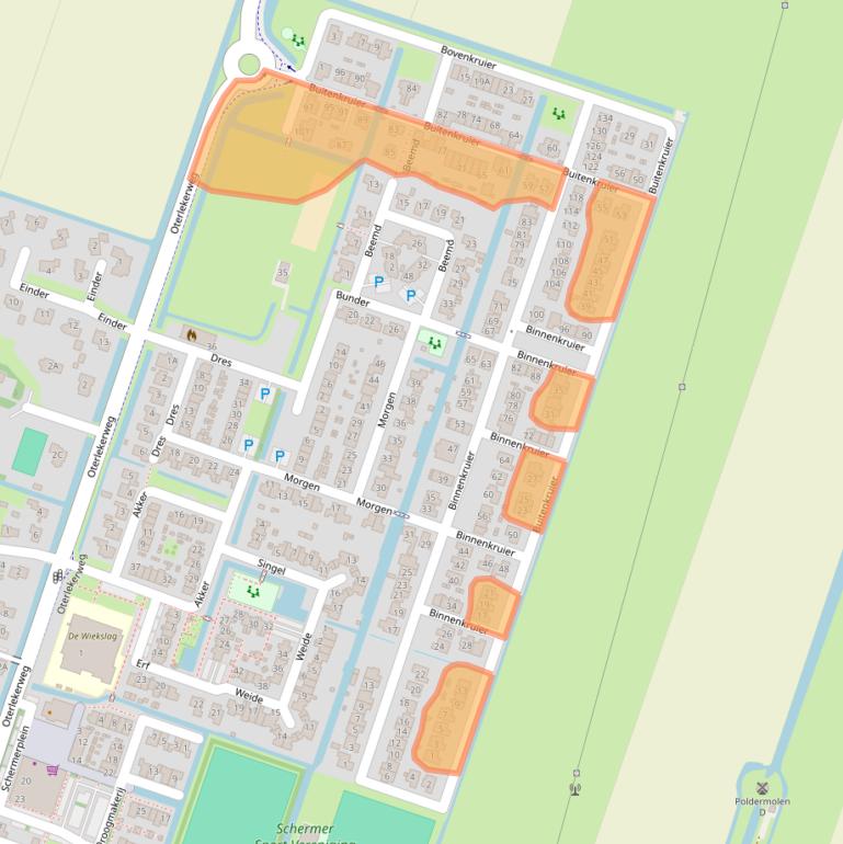 Kaart van postcodegebied 1841EP.