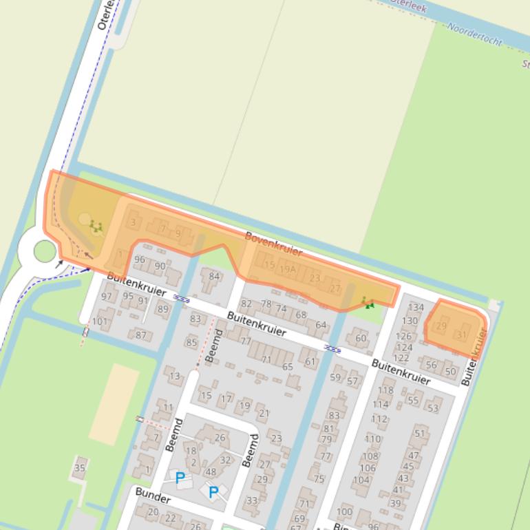 Kaart van postcodegebied 1841ES.