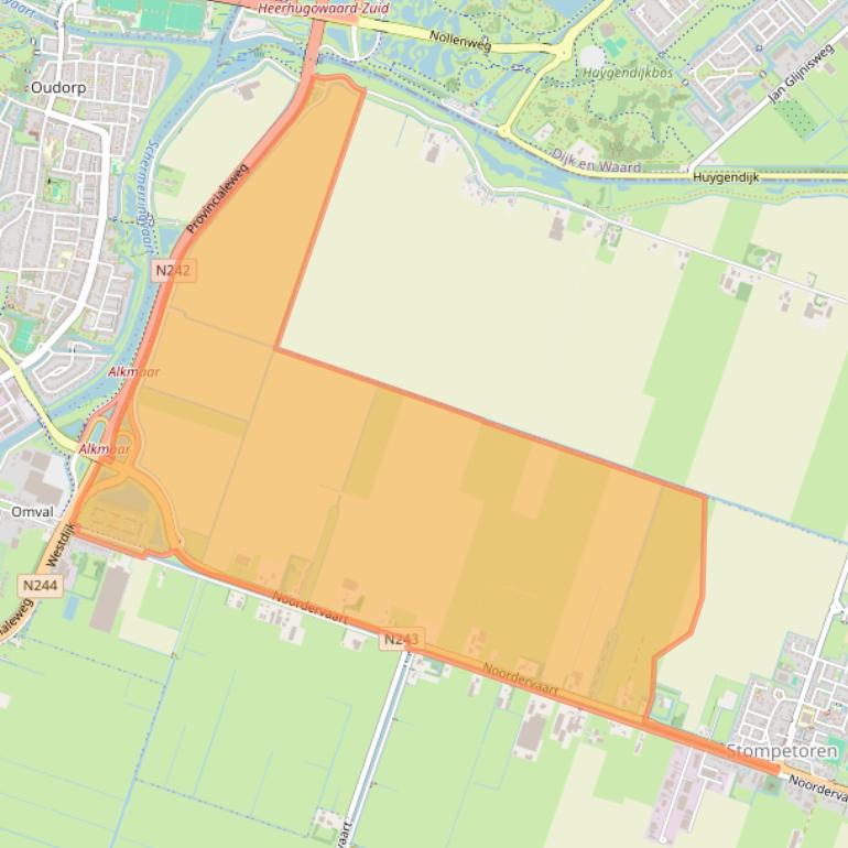 Kaart van postcodegebied 1841GA.