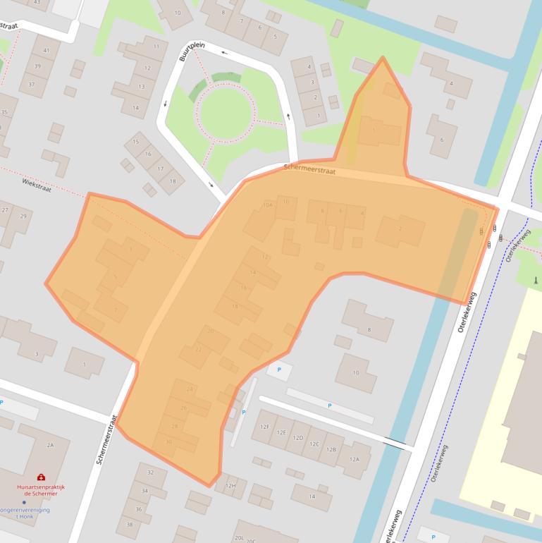 Kaart van postcodegebied 1841GD.