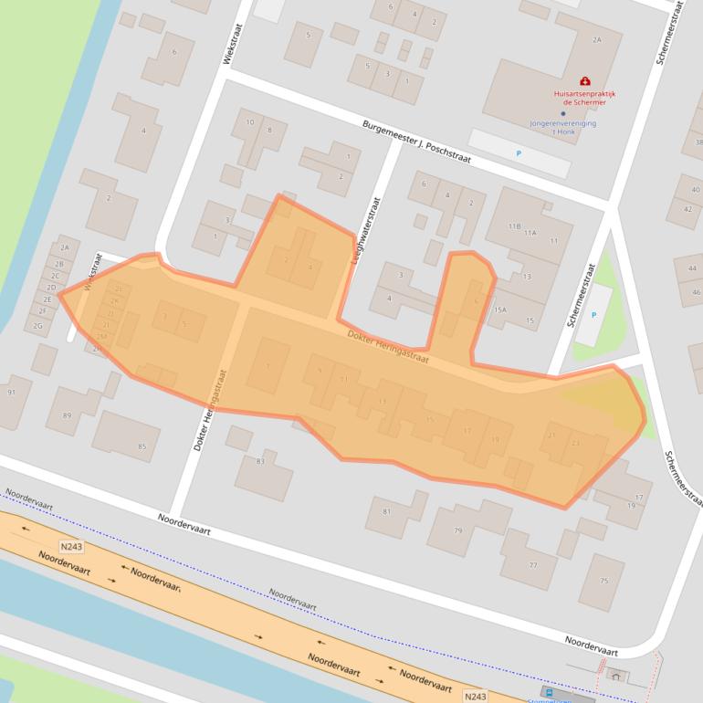 Kaart van postcodegebied 1841GG.