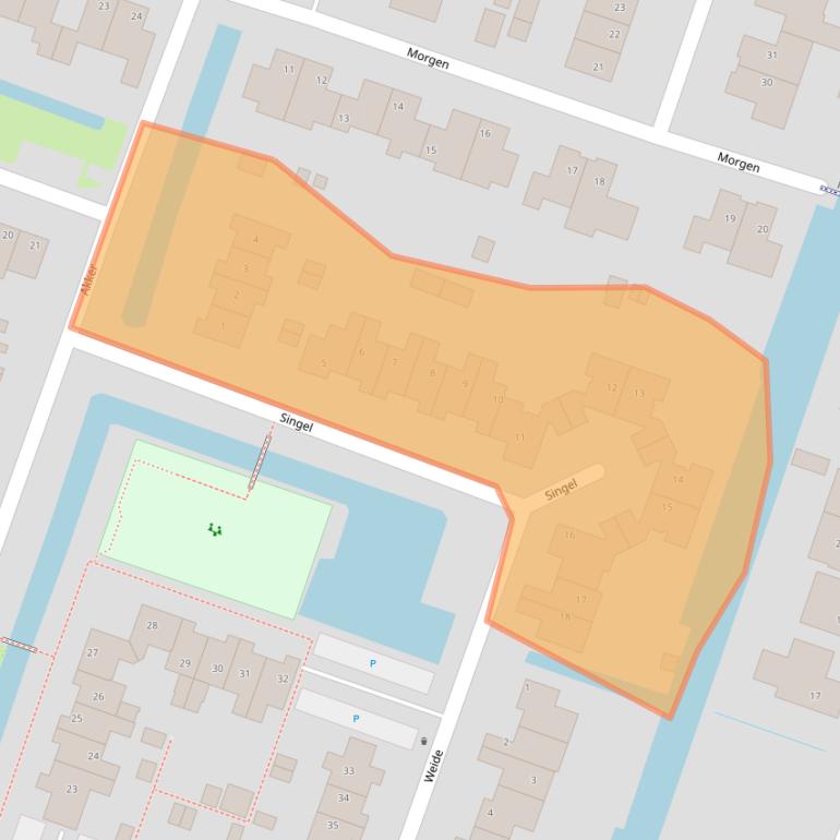 Kaart van postcodegebied 1841GT.