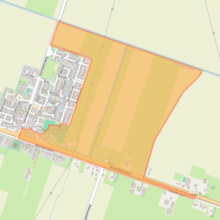Kaart van postcodegebied 1841JB.