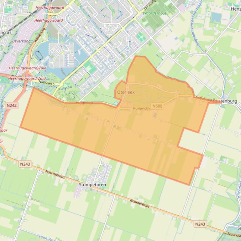 Kaart van postcodegebied 1842.