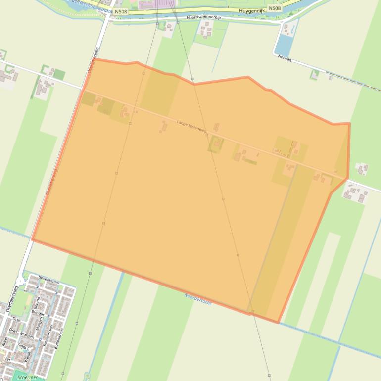 Kaart van postcodegebied 1842EM.