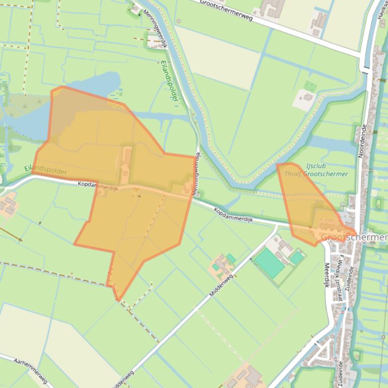 Kaart van postcodegebied 1843KA.