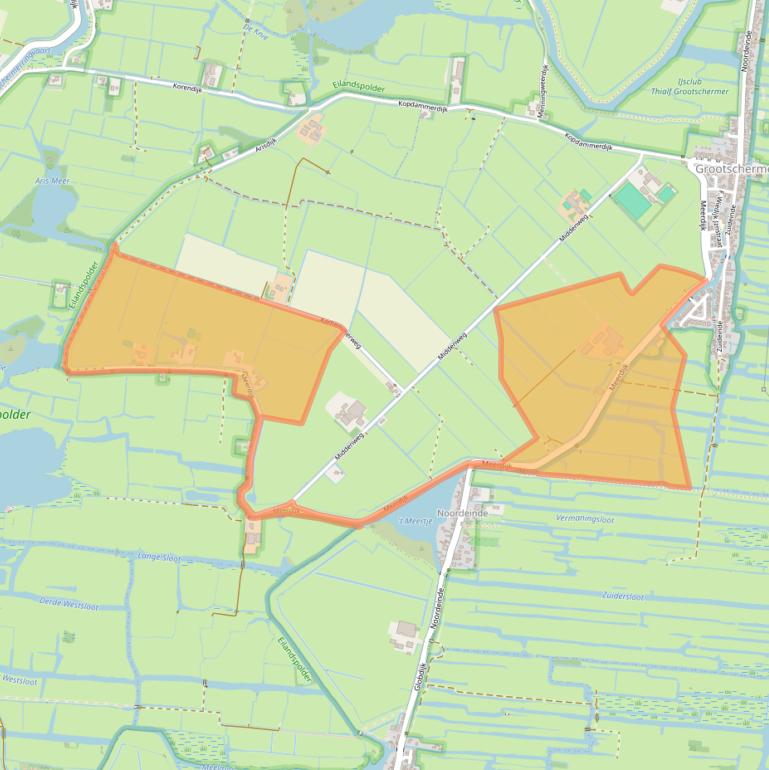 Kaart van postcodegebied 1843KB.